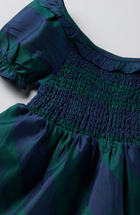Kids' Plaid Smocked Dress