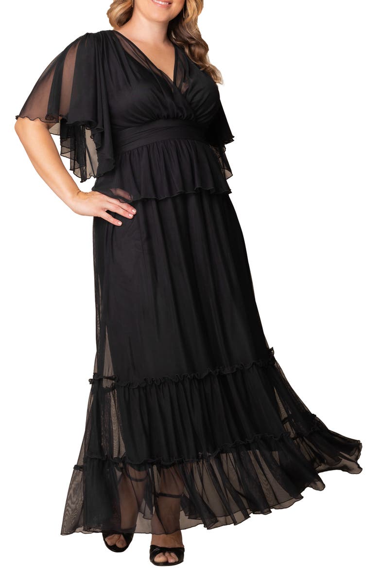 Graceful Tiered Gown, Main, color, ONYX