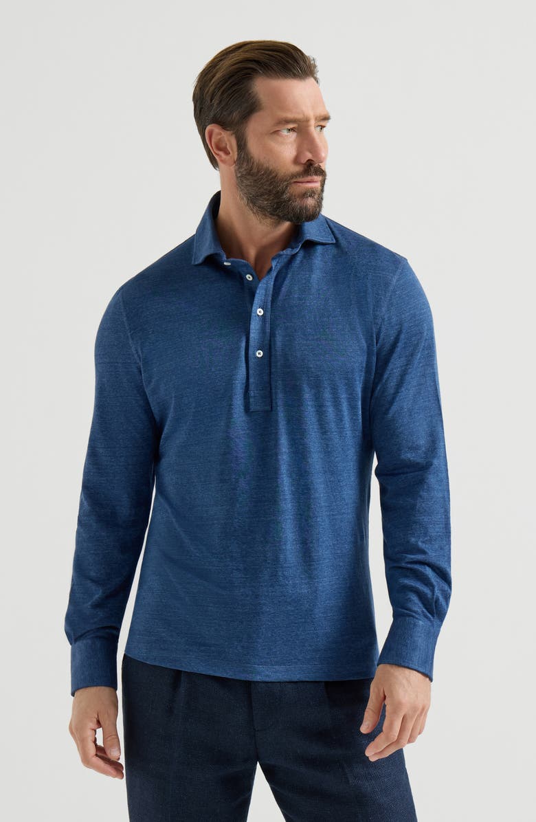 Brunello Cucinelli Jersey polo shirt, Main, color, Denim