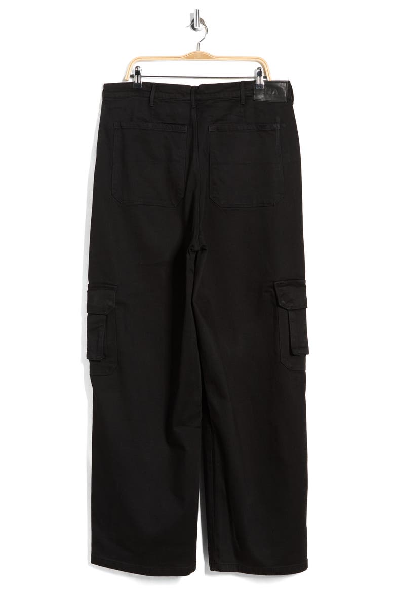Roman Wide Leg Cargo Jeans, Alternate, color, BLACK