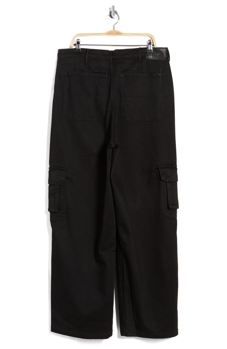 RtA Roman Wide Leg Cargo Jeans, Alternate, color, Black