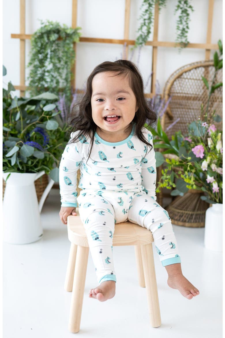 Kids' Fitted 2-Piece Long Sleeve Pajamas, Alternate, color, ROBIN CUDDLE