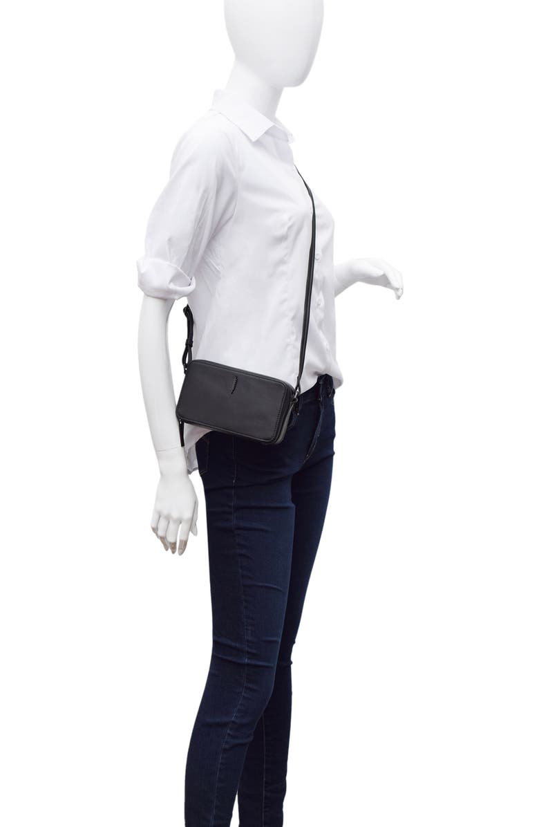 Thacker Riley Leather Crossbody Bag, Alternate, color, Black