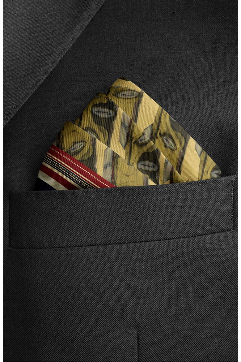 Gatsby's Phantom Pocket Square, Alternate, color, Yellow