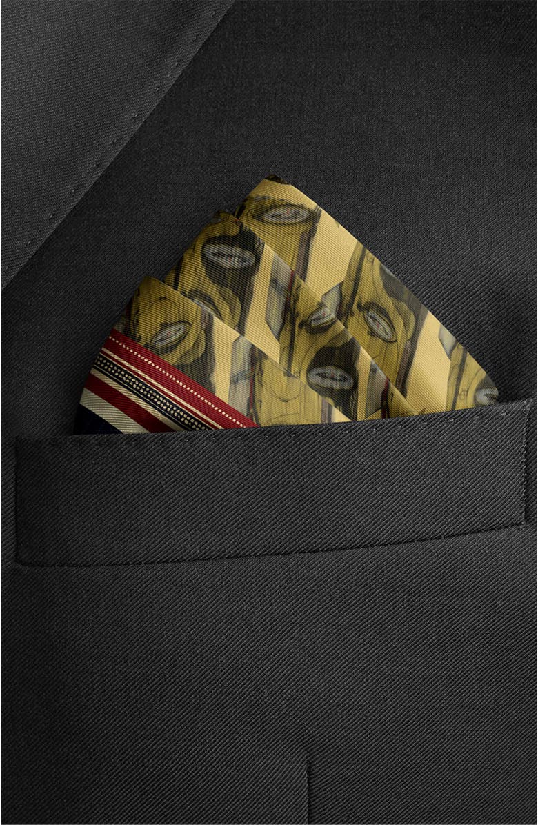 Bond & Grace Gatsby's Phantom Pocket Square, Alternate, color, Yellow