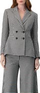 IVONNE Double-Breasted Houndstooth Blazer