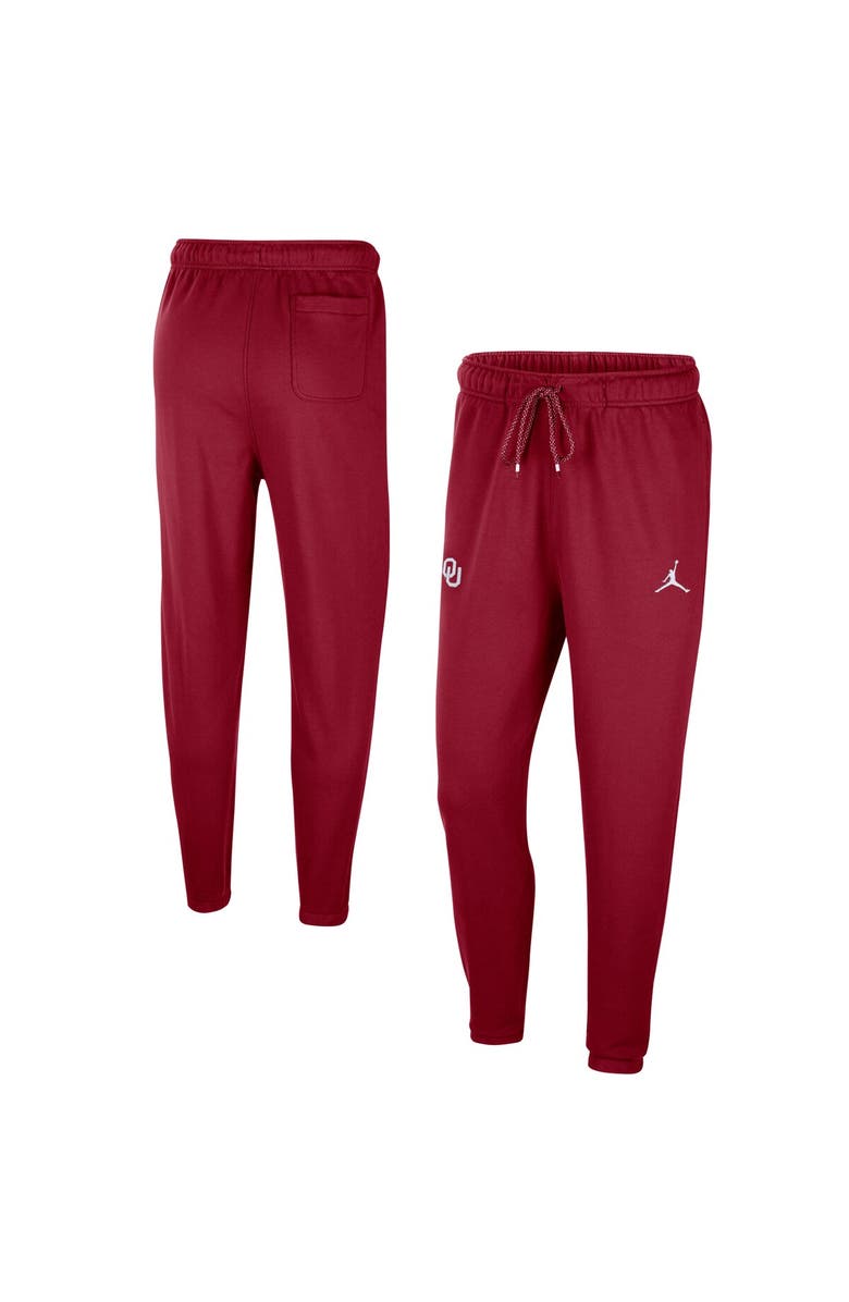 Jordan Brand Men's Jordan Brand Crimson Oklahoma Sooners Logo Travel Fleece Pants, Main, color, Crimson