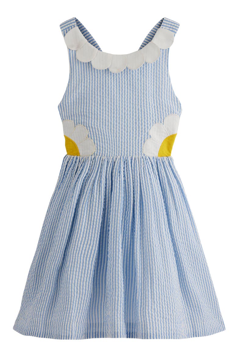 Kids' Novelty Crossback Sundress, Main, color, BLUE DAISY APPLIQUE