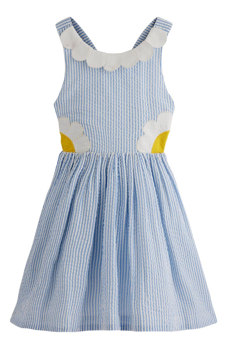 Mini Boden Kids' Novelty Crossback Sundress, Main, color, Blue Daisy Applique