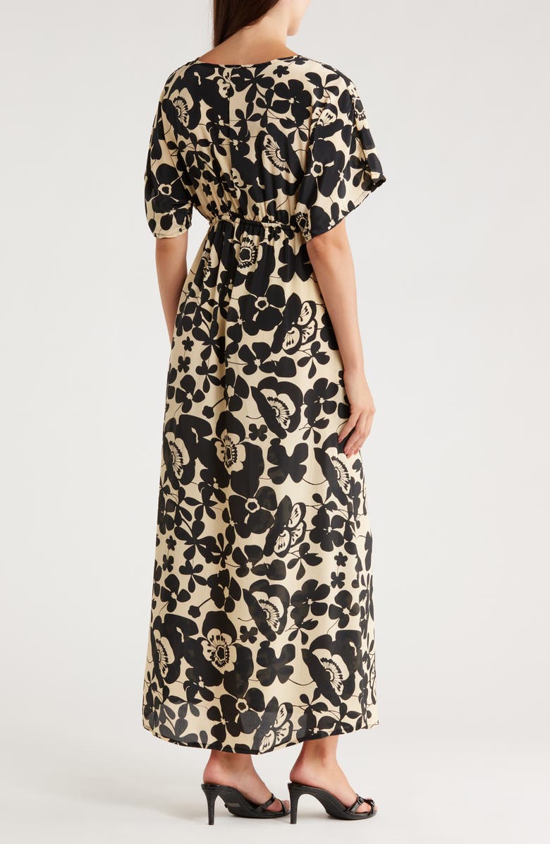 La Fiorentina Floral Surplice V-Neck Maxi Dress, Alternate, color,