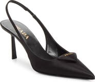 Prada Satin Logo Slingback Pump