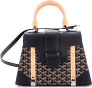 Pre-Owned Goyard Saigon Top Handle Bag Coated Canvas with Leather PM