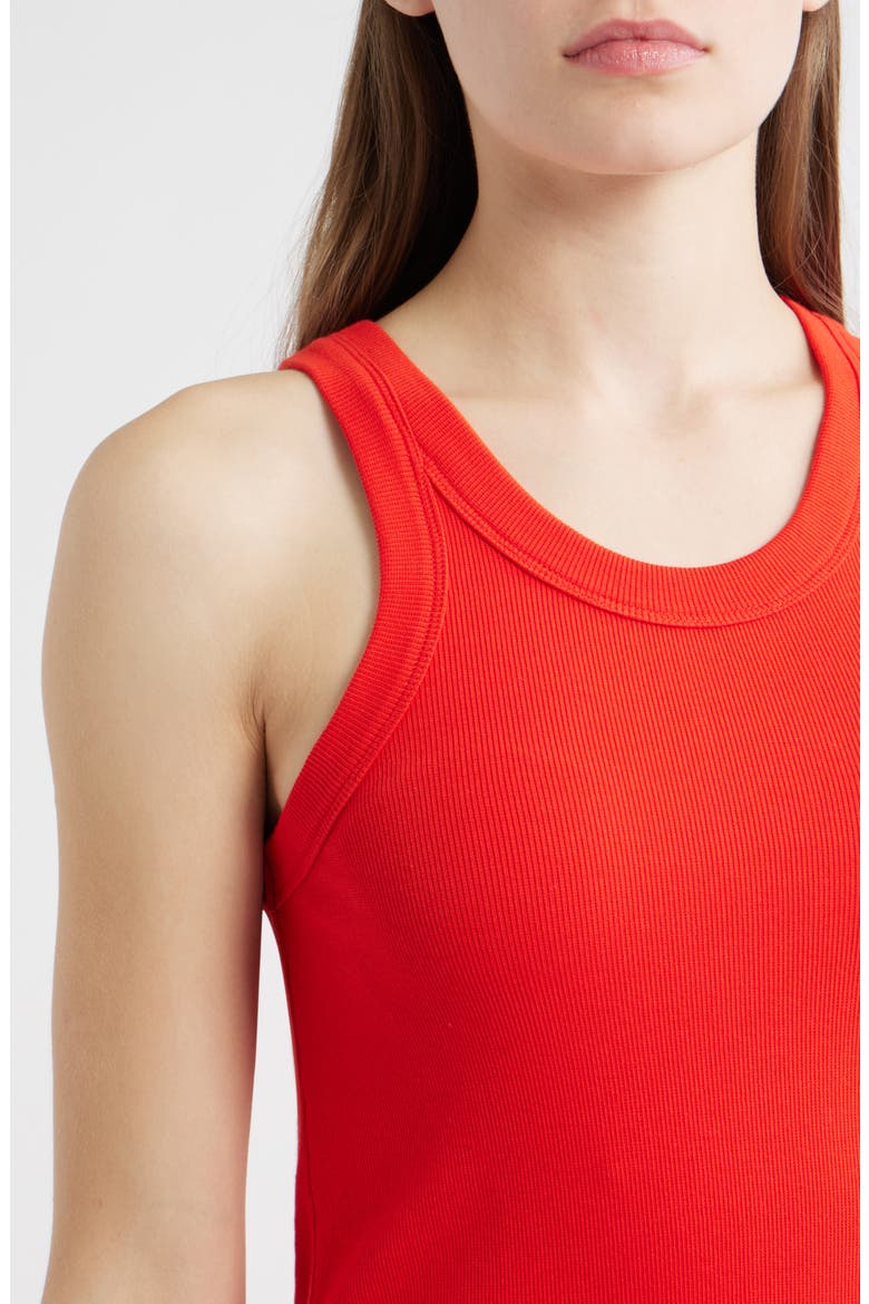 Everyday Rib Stretch Cotton Midi Tank Dress, Alternate, color, TOMATO