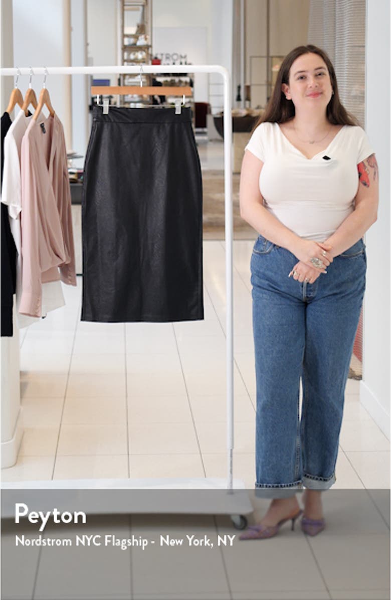 Faux Leather Midi Skirt, sales video thumbnail