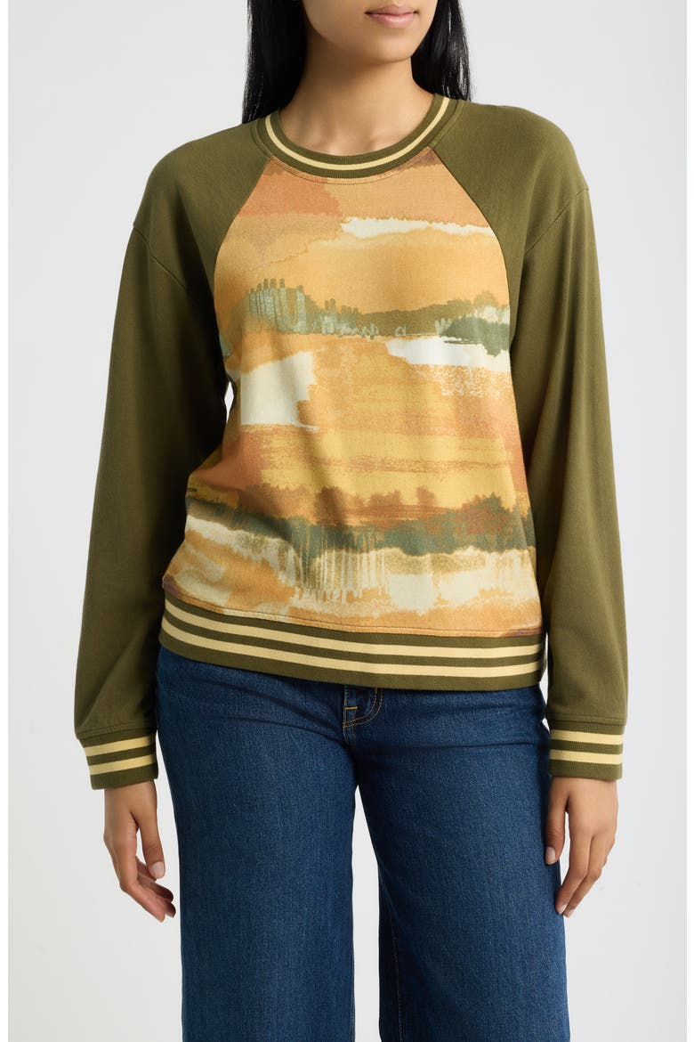 Landscape Graphic Sweatshirt, Main, color, OLIVE