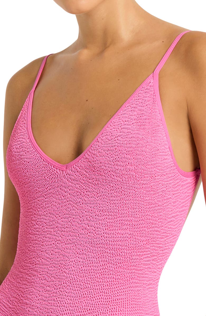 bond-eye Elena Open Back One-Piece Swimsuit, Alternate, color, Candy Pink Recycled