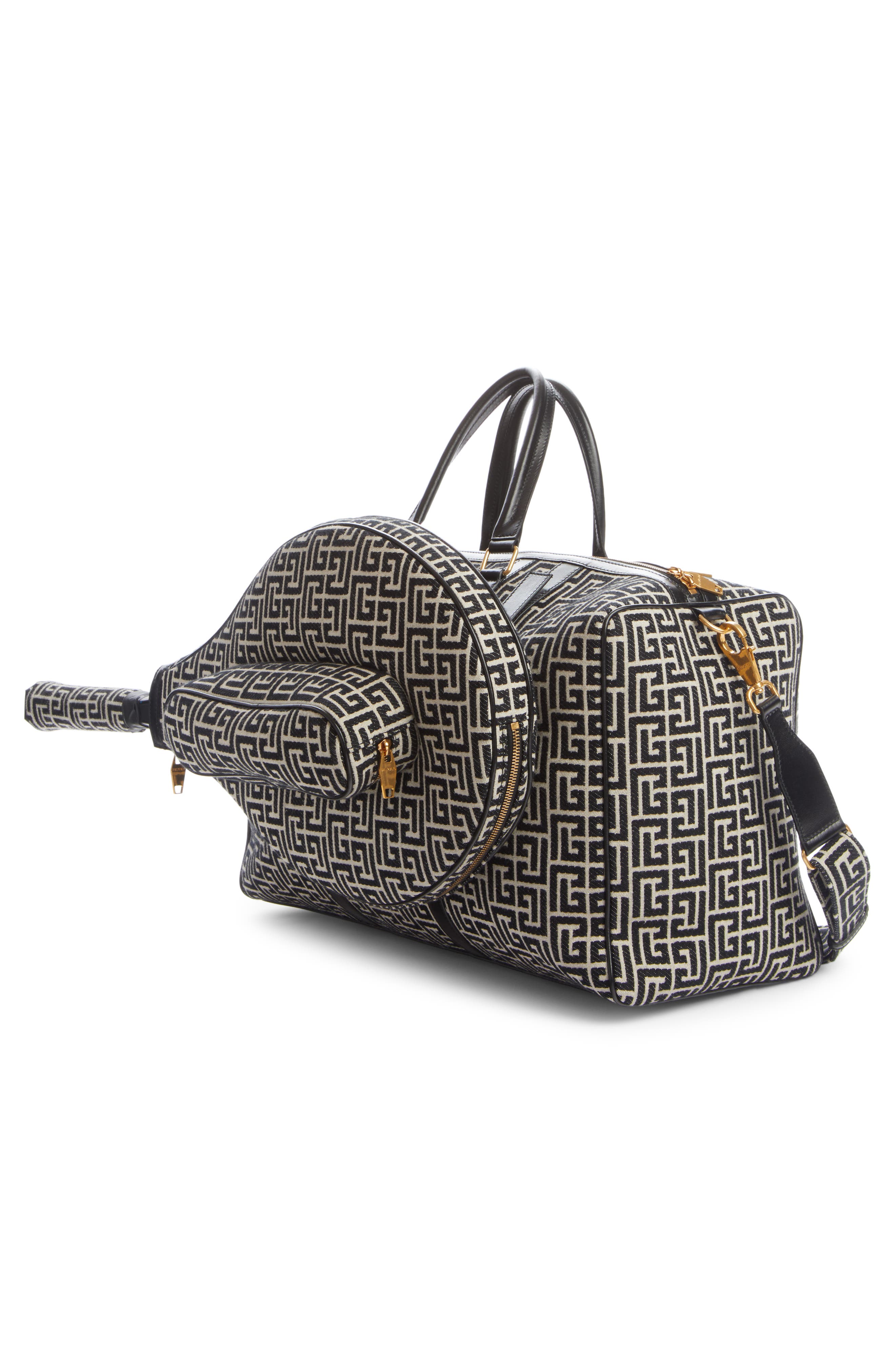 Balmain Monogram Jacquard Tennis Bag, Main, color, 