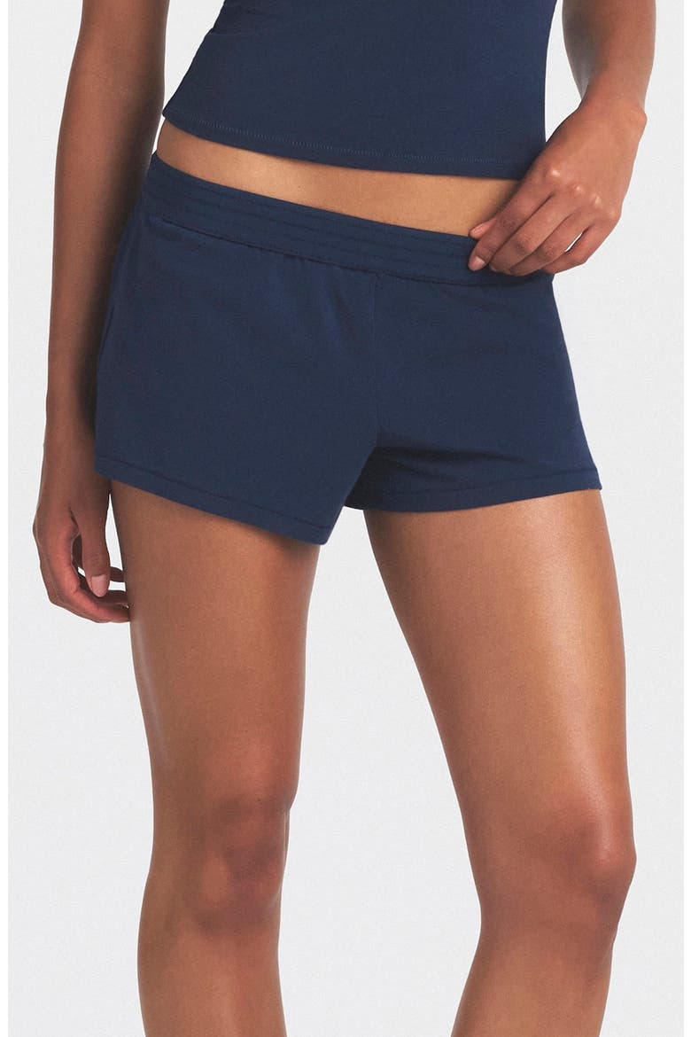 Stretch Cotton Jersey Shorts, Main, color, NAVY
