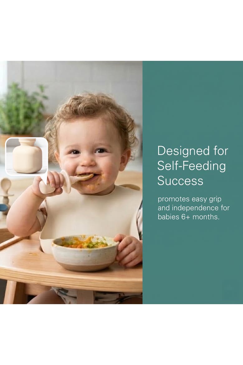 Baby Feeding Spoon Set 2-Piece, Alternate, color, Pastel Tan