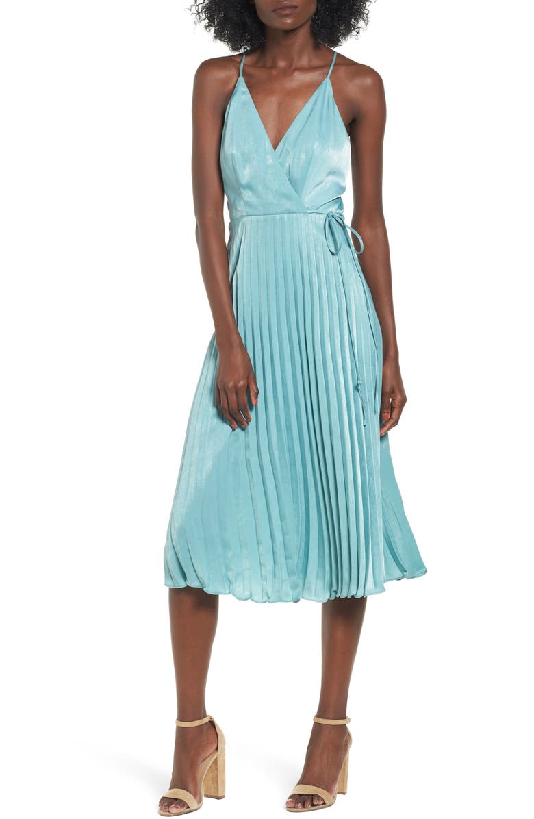 All in Favor Embroidered Midi Dress, Main, color, 