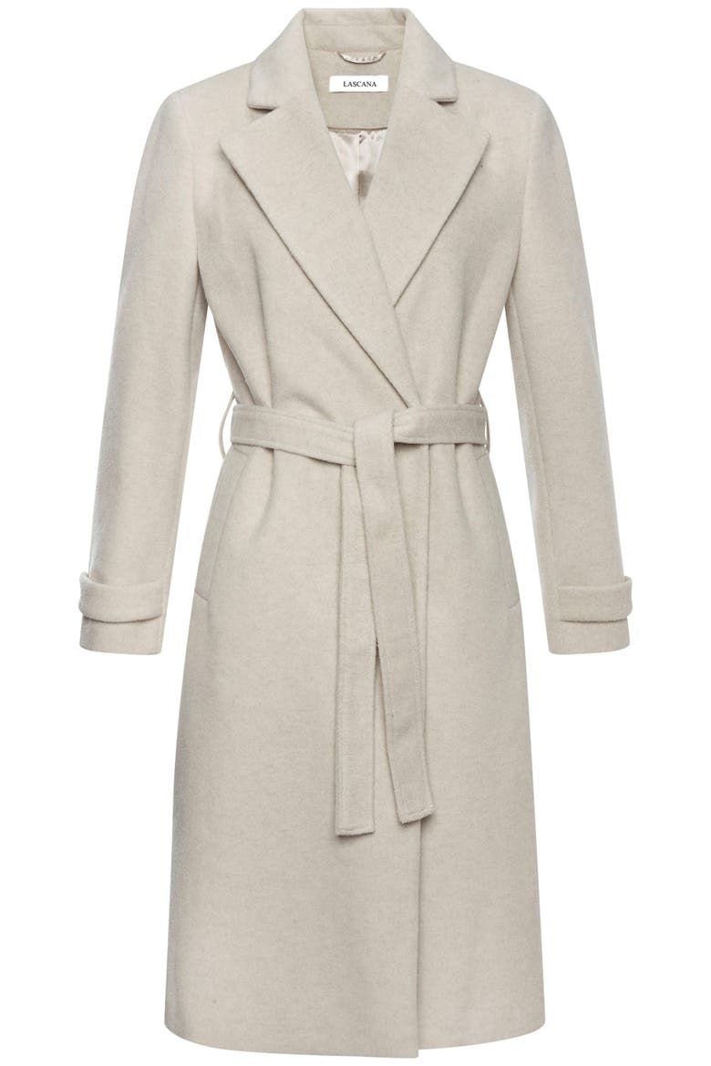 Belted Wrap Coat, Alternate, color, Sand Heather