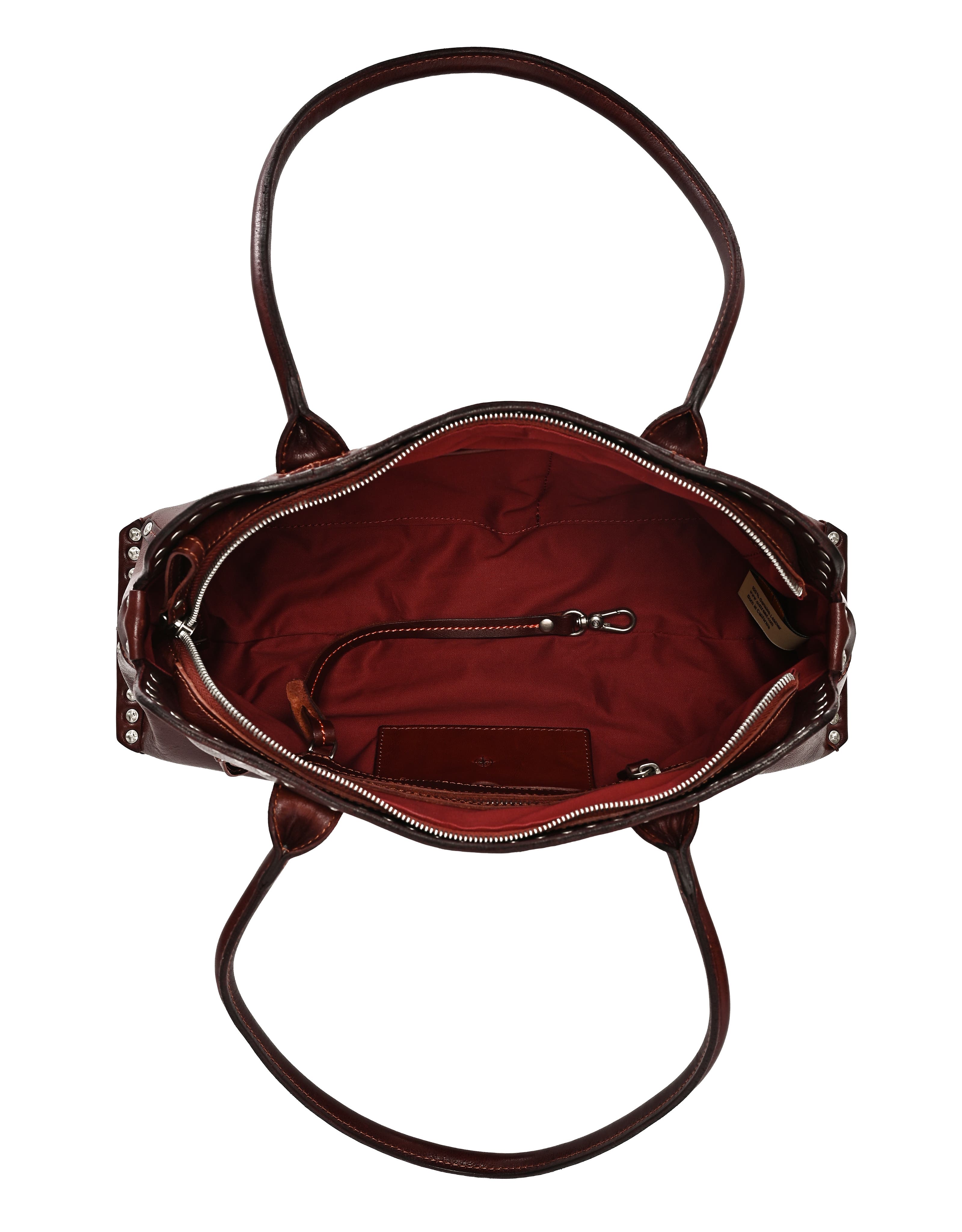 OLD TREND Soul Genuine Leather Studded Structured Shoulder Bag, Alternate, color, Brown