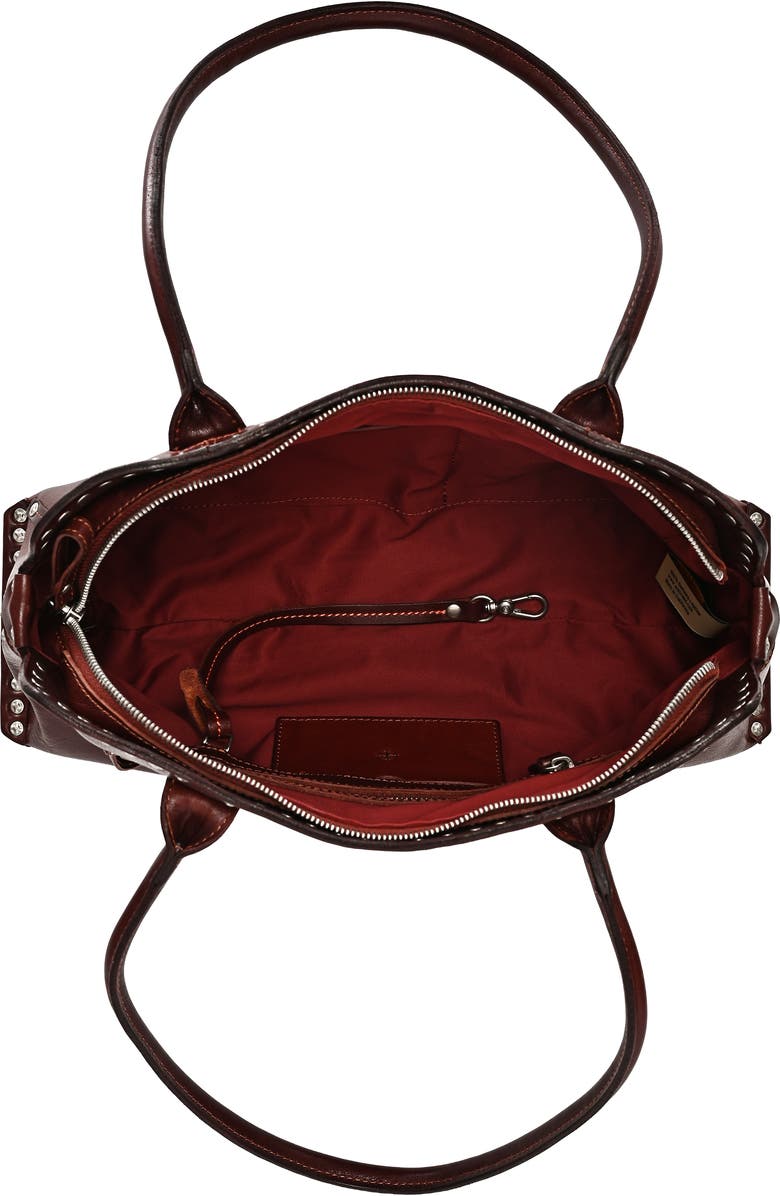 OLD TREND Soul Genuine Leather Studded Structured Shoulder Bag, Alternate, color, Brown