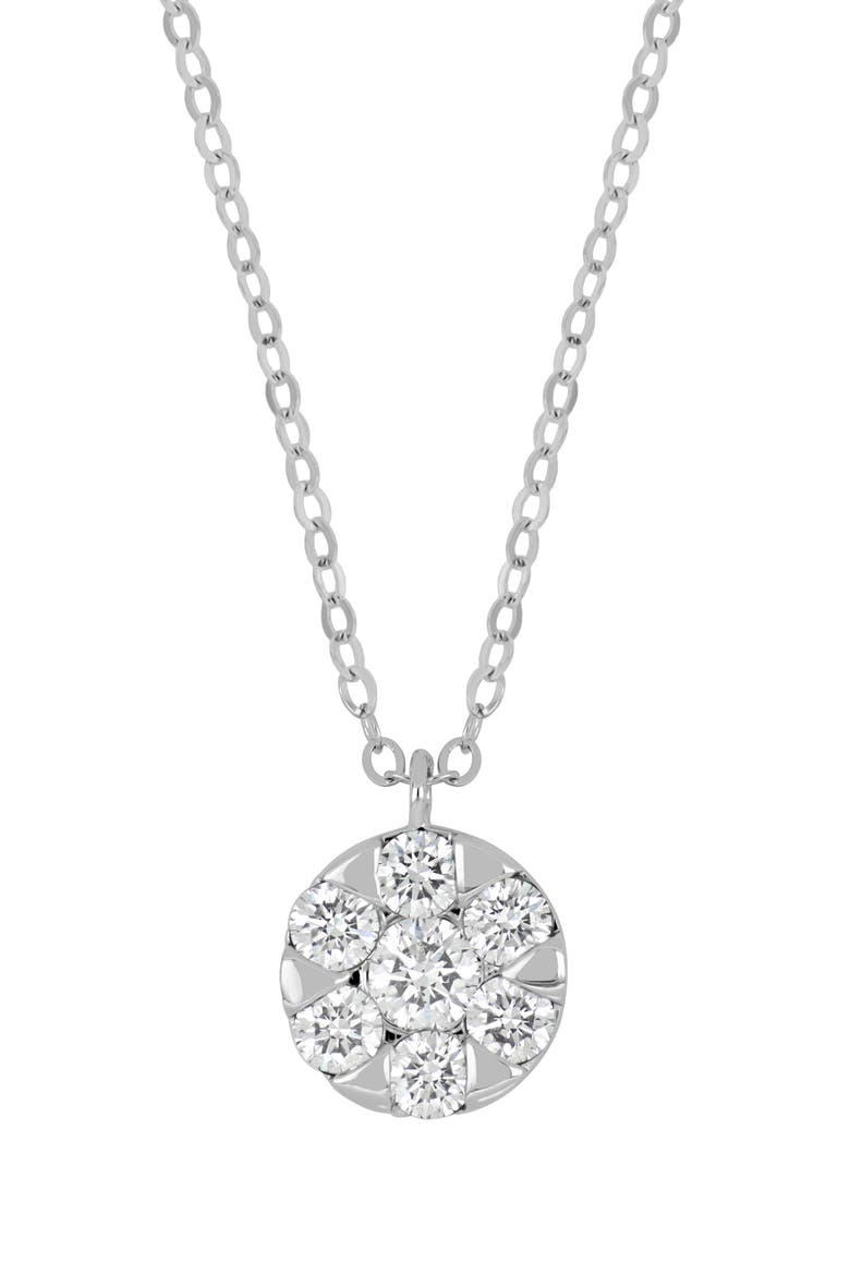 Mika Pavé Diamond Mini Circle Pendant Necklace, Main, color, 18K YELLOW WHITE GOLD