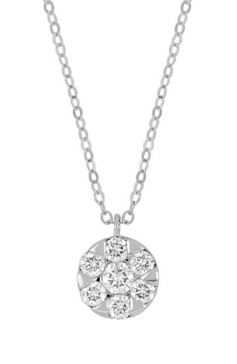 Mika Pavé Diamond Mini Circle Pendant Necklace
