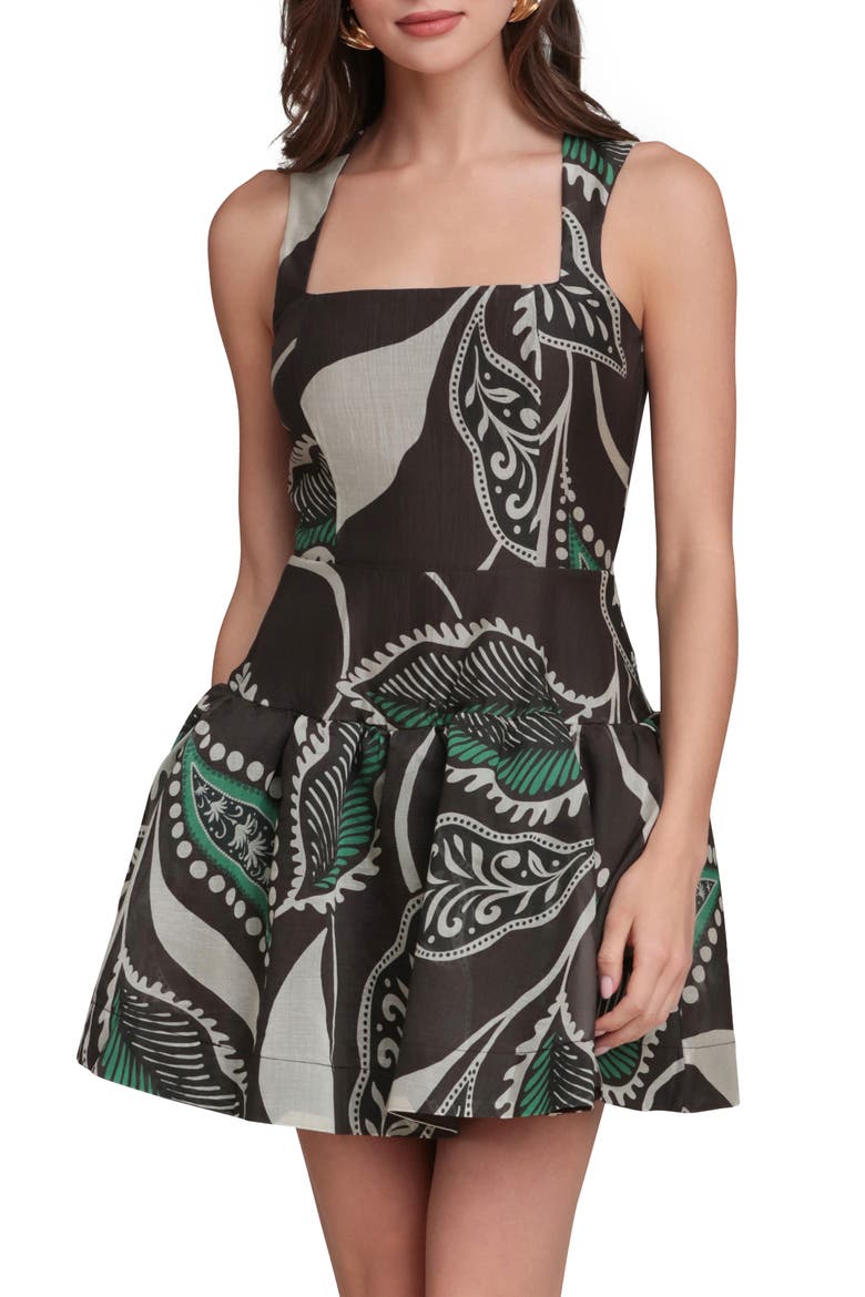Paisley Print Fit & Flare Minidress, Alternate, color, BALI PAISLEY