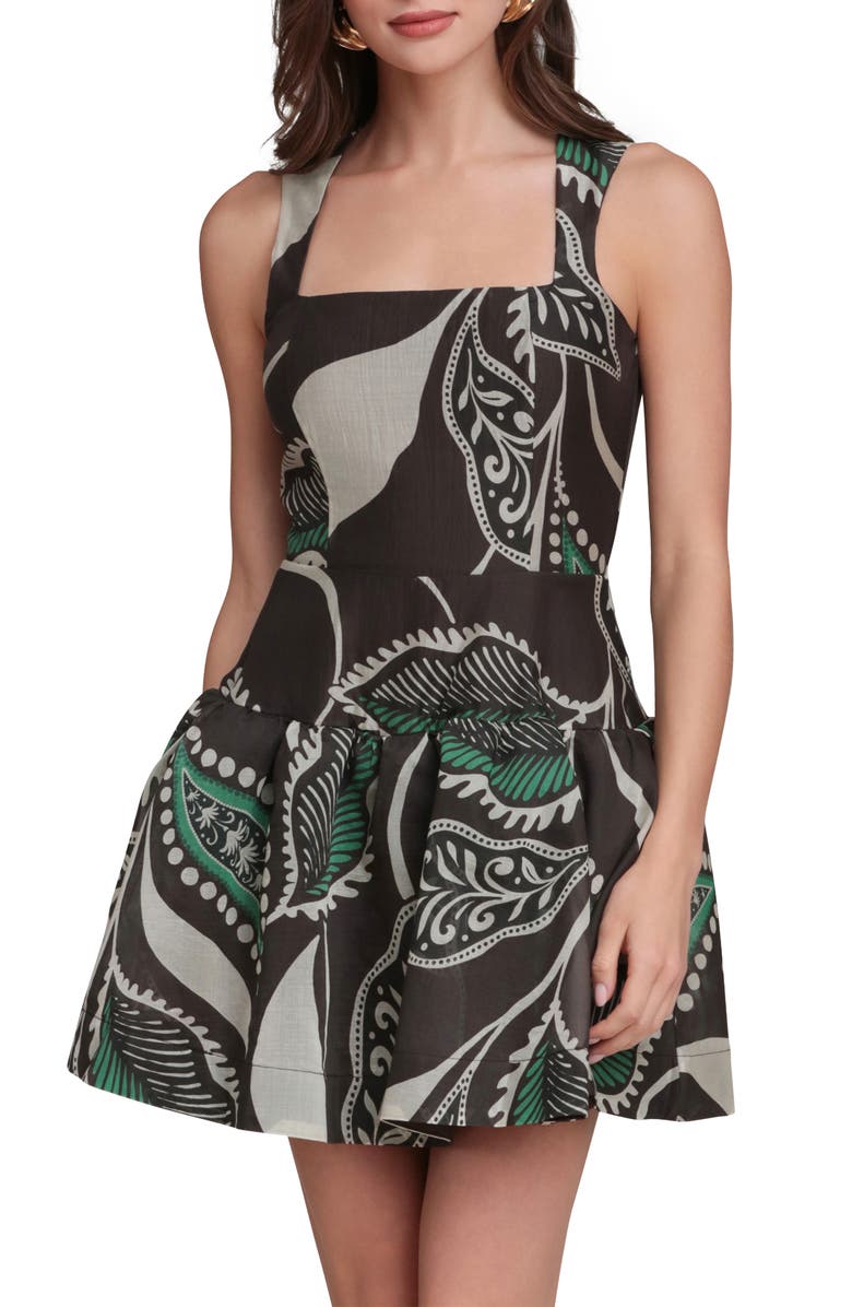 Avec Les Filles Paisley Print Fit & Flare Minidress, Alternate, color, Bali Paisley