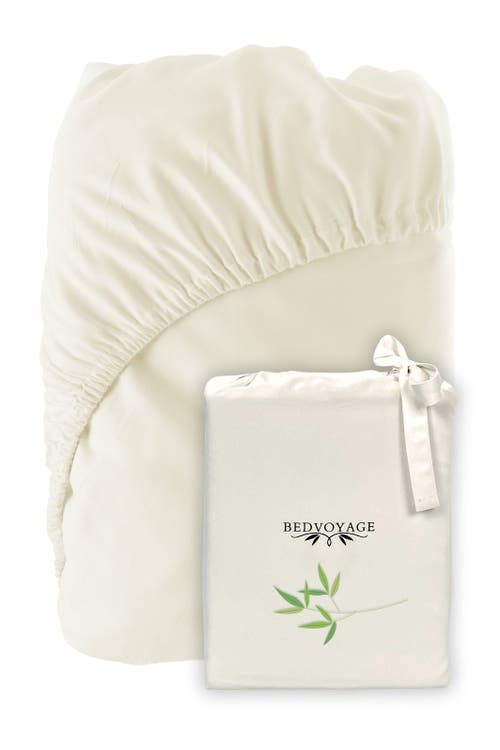 Bedvoyage Luxury 100% Viscose Cooling Fitted Sheet In Ivory