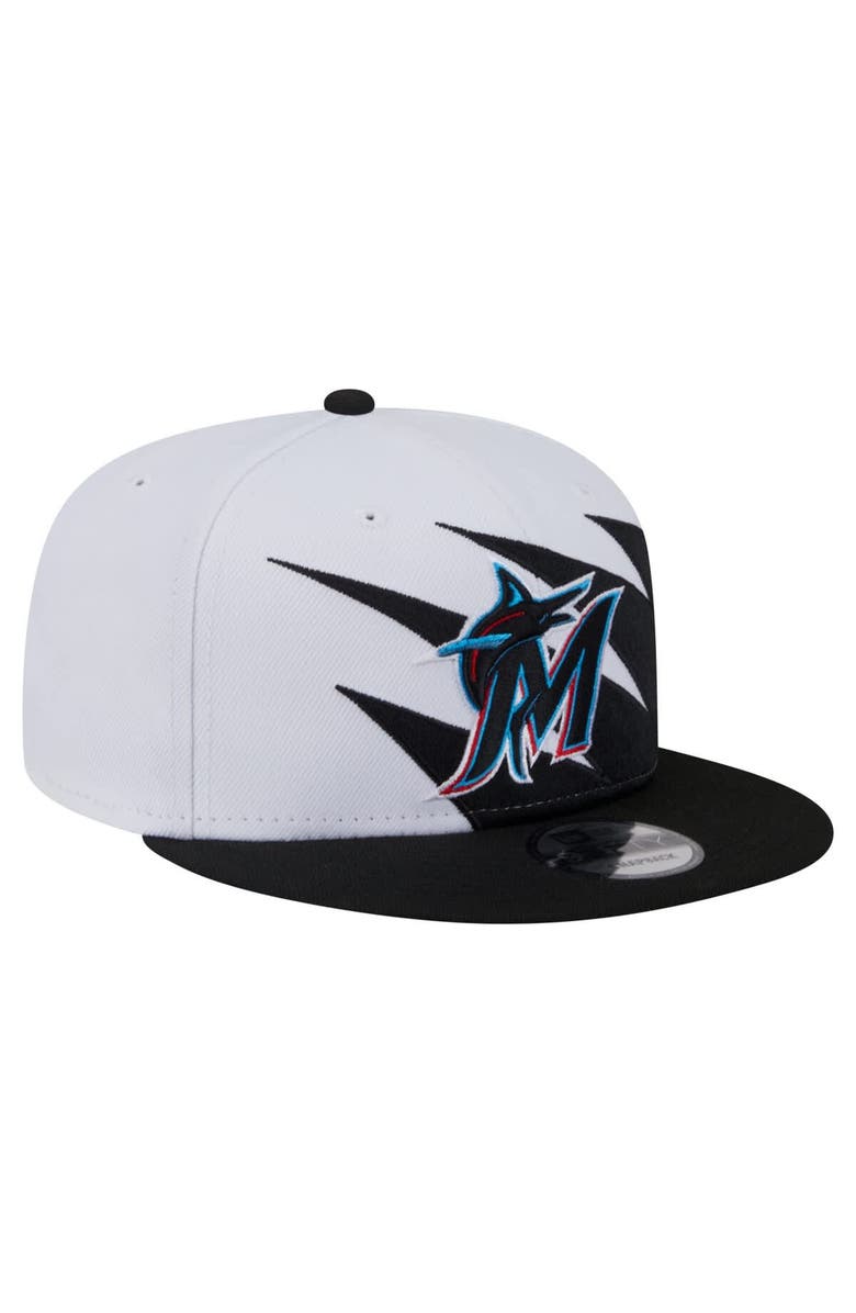 New Era Men's New Era Black/White Miami Marlins Jagged 9FIFTY Snapback Hat, Alternate, color, Black