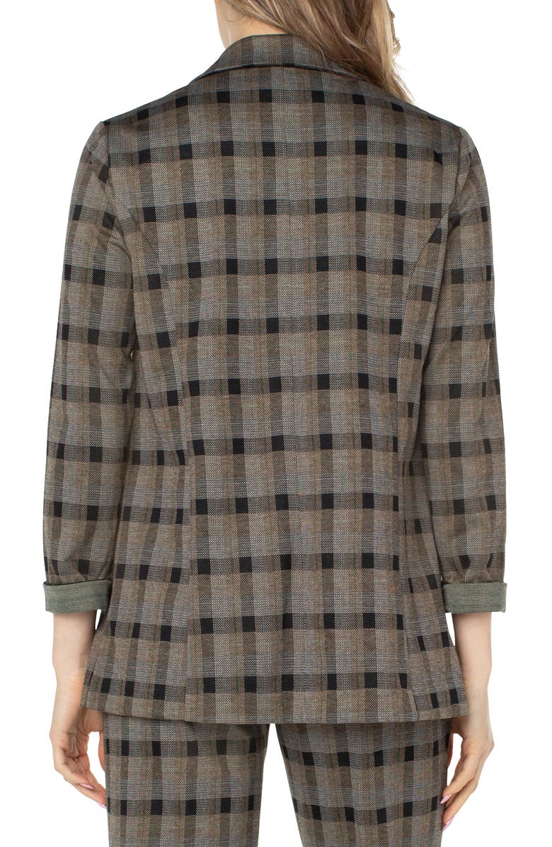Liverpool Jacquard Plaid Boyfriend Blazer, Alternate, color,