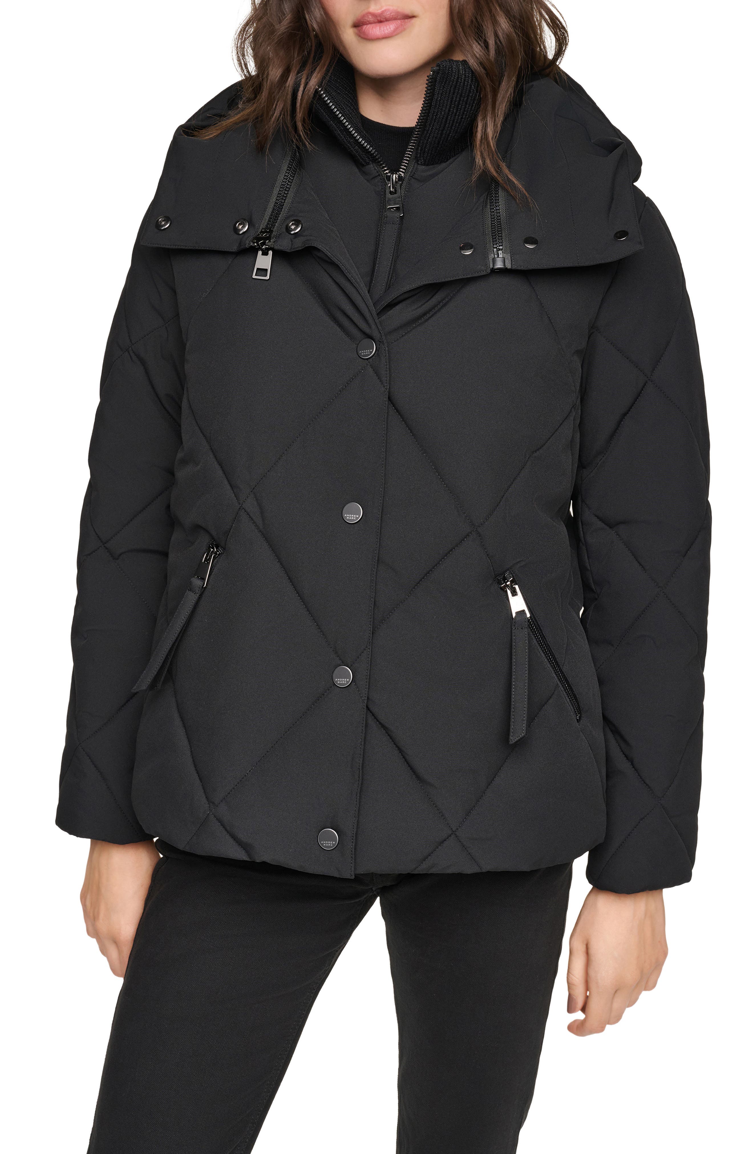 Wren Diamond Quilted Hooded Puffer Coat