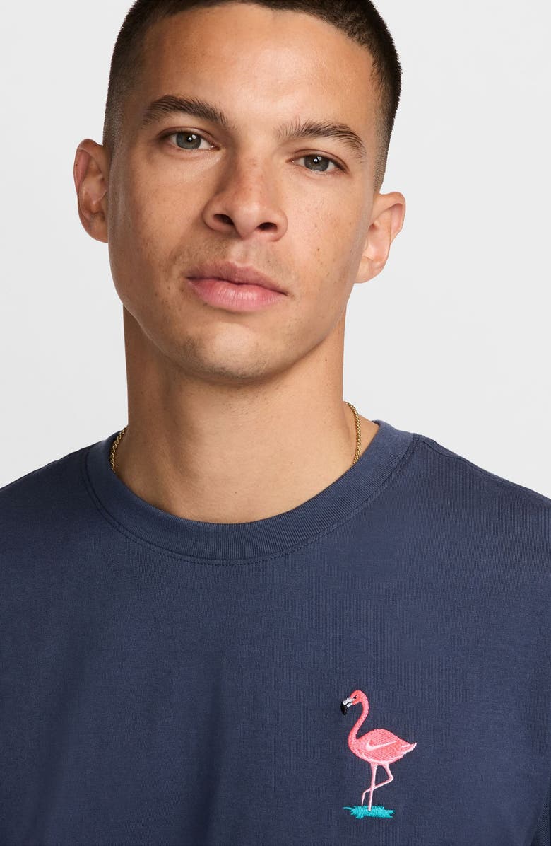 Nike Embroidered Cotton T-Shirt, Alternate, color, Thunder Blue