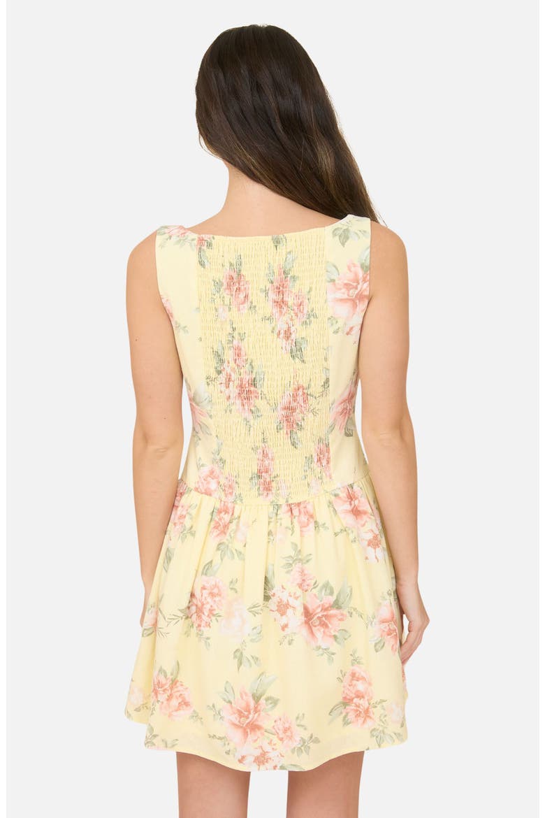 Floral Sleeveless Drop Waist Minidress, Alternate, color, BUTTER YELLOW MULTI