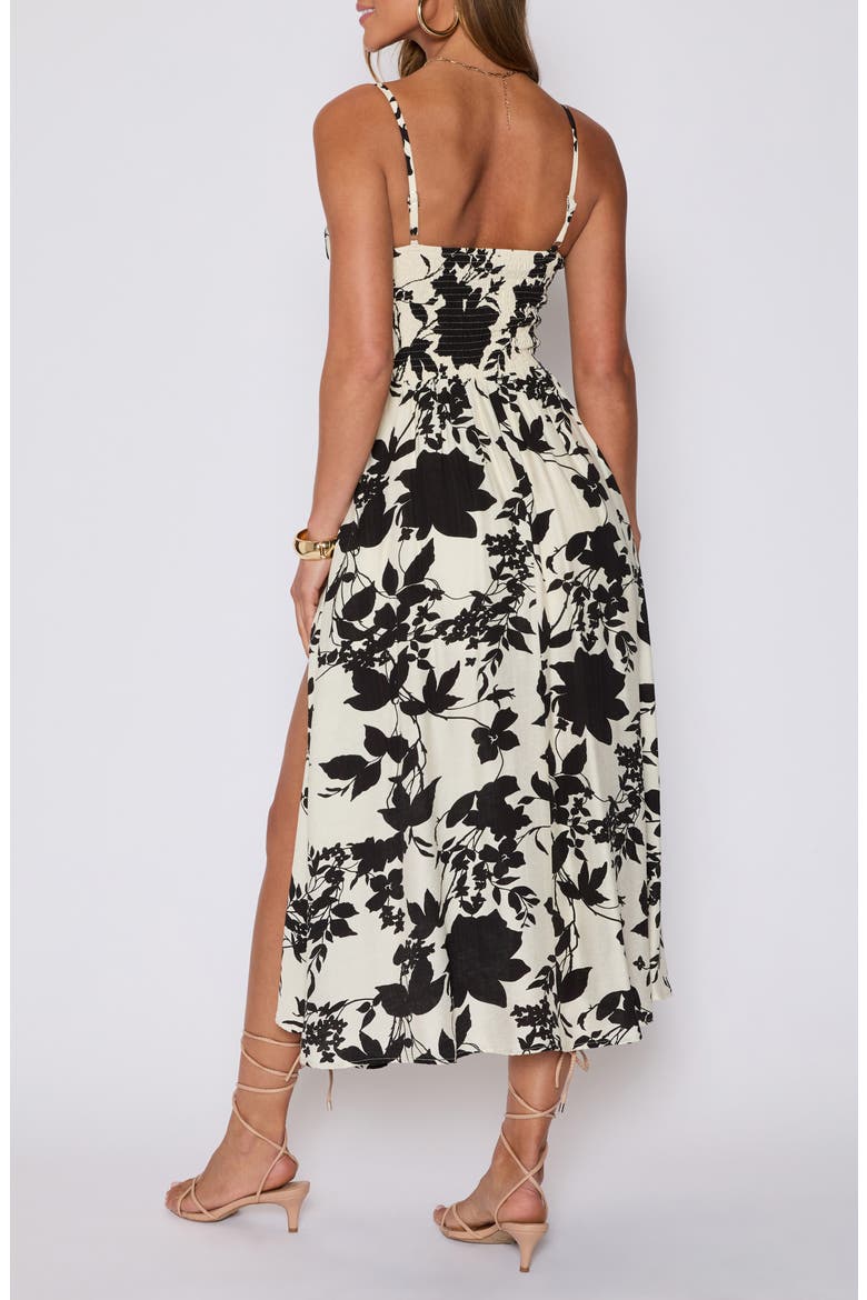 Sabine Fit & Flare Milkmaid Sundress (Nordstrom Exclusive), Alternate, color, BLACK/ CREAM