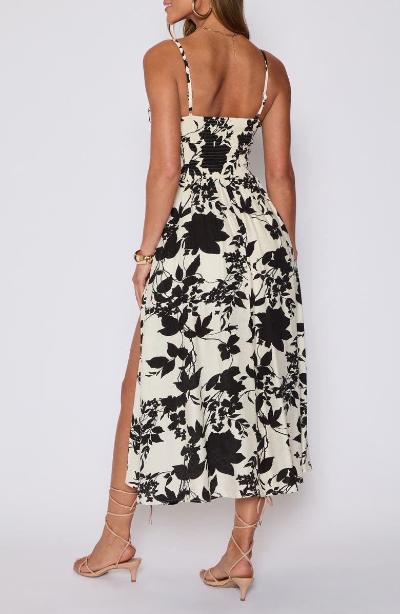 VICI Collection Sabine Fit & Flare Milkmaid Sundress, Alternate, color, Black/ Cream