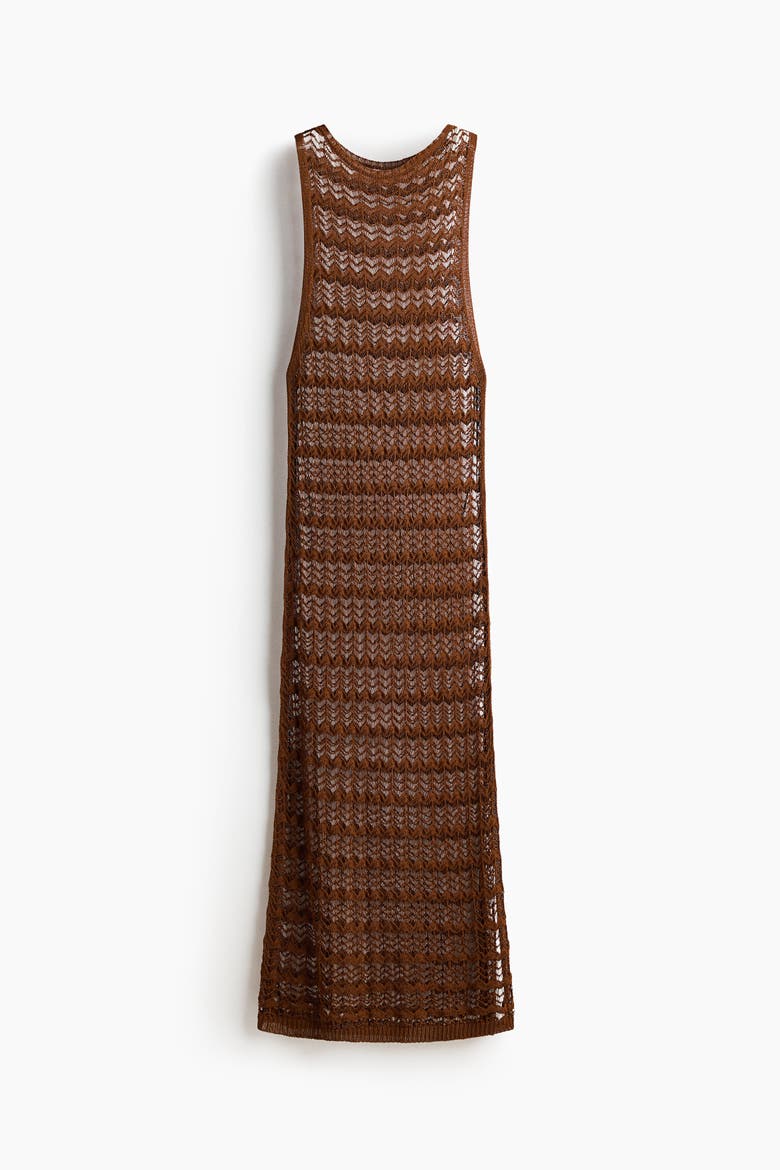 Pointelle-knit Beach Dress, Main, color, Brown