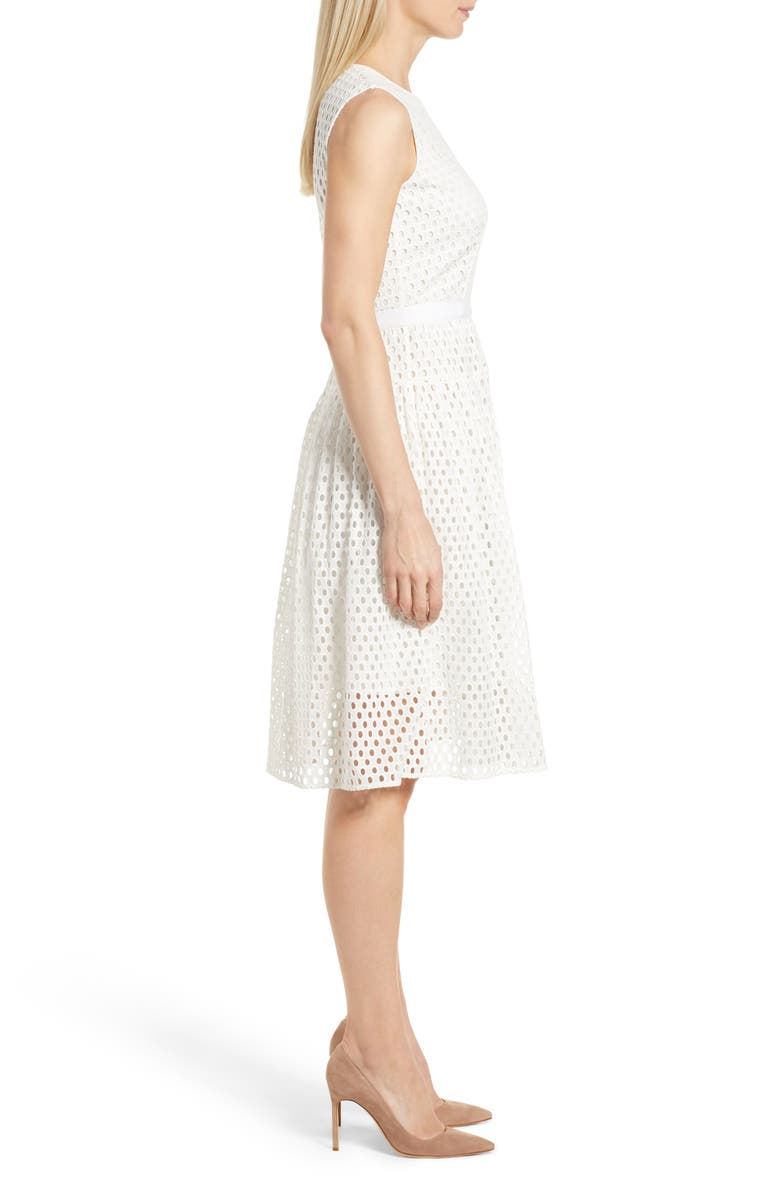 BOSS Dafalia Cotton Eyelet Dress, Alternate, color,