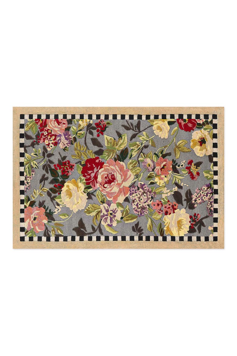 Tudor Rose Washable Rug, Main, color, MULTI BLUE