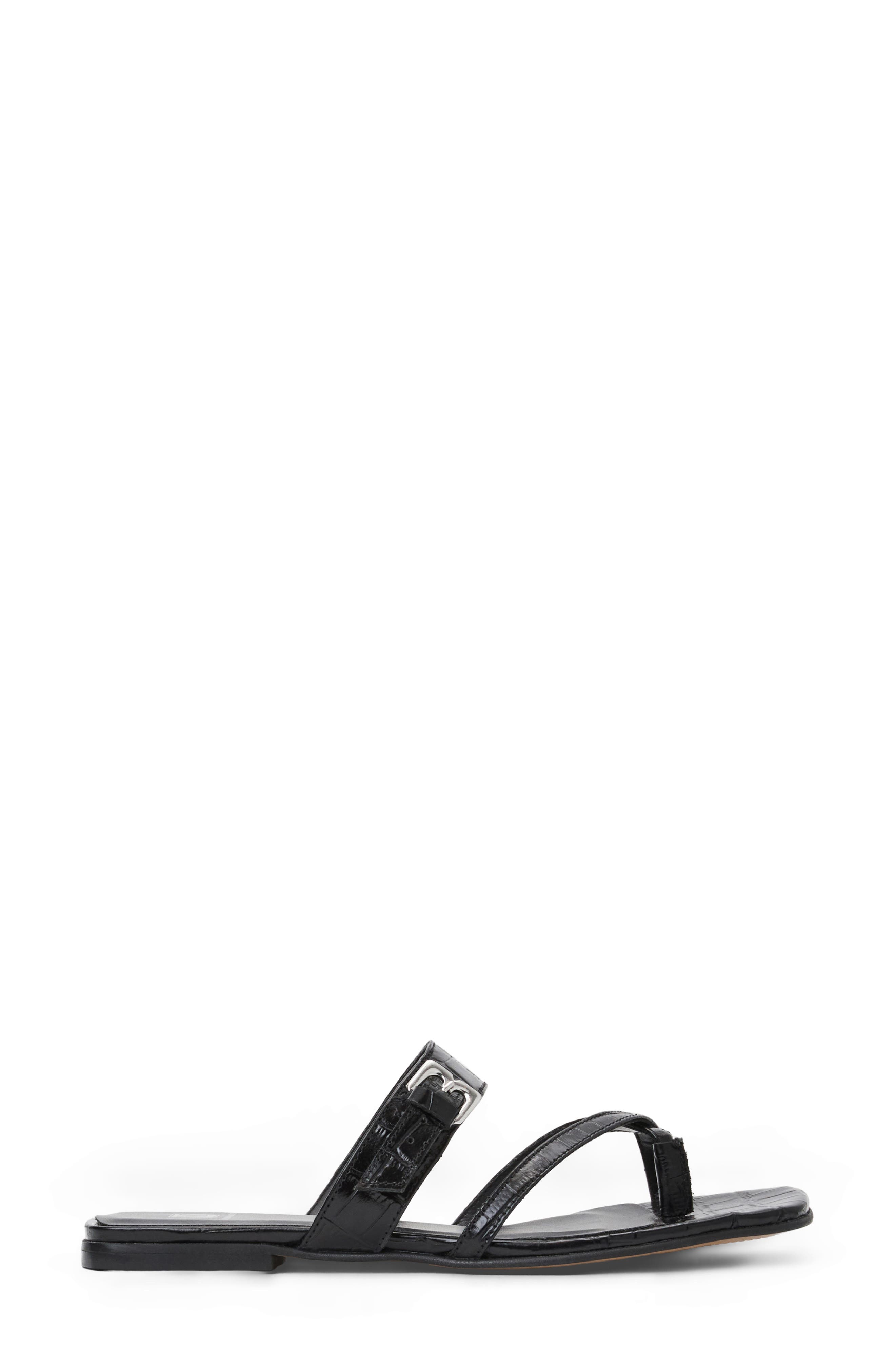 Bruno Magli Noela Croc Embossed Slide Sandal, Alternate, color, Black Croc