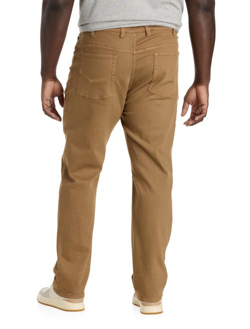 True Nation By Dxl Athletic-fit 5-pocket Everyday Stretch Twill Pants In Homestead Brown