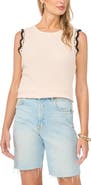 Vince Camuto Scallop Tweed Sleeveless Top