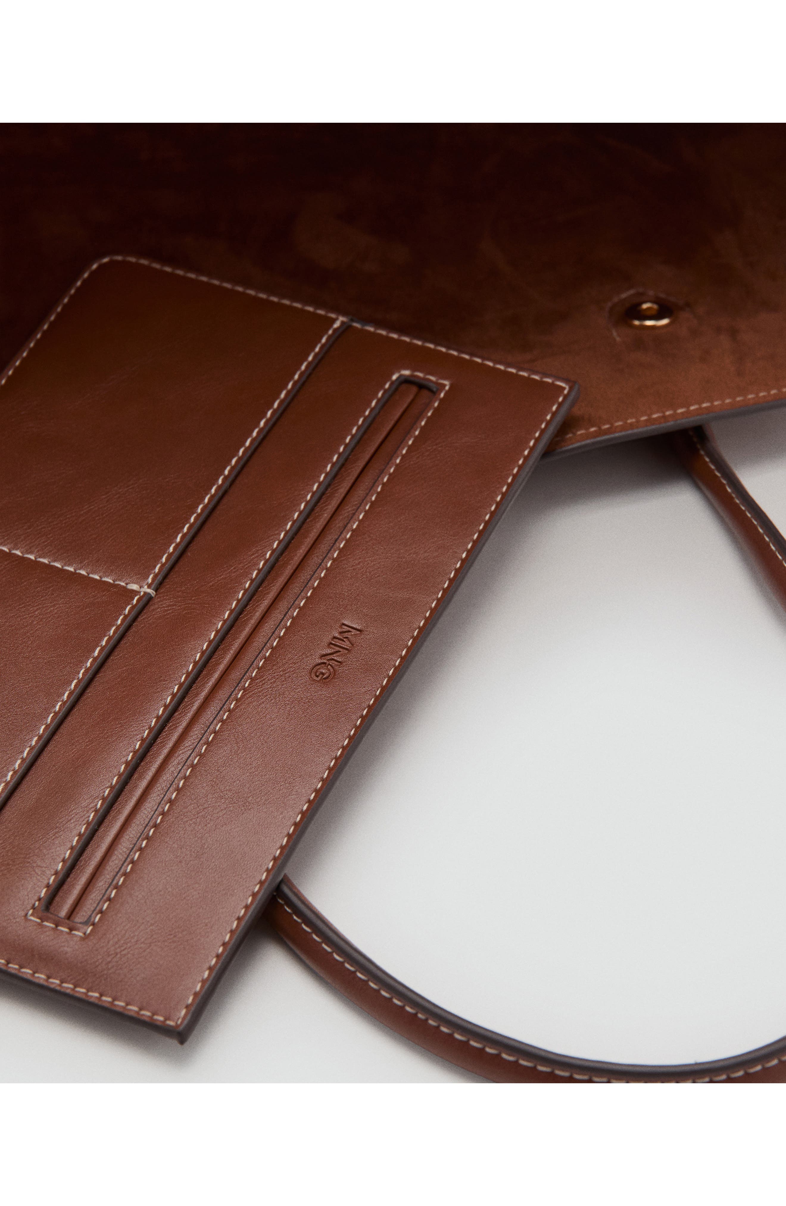 MANGO Shopper Bag with Double Handle, Alternate, color, 