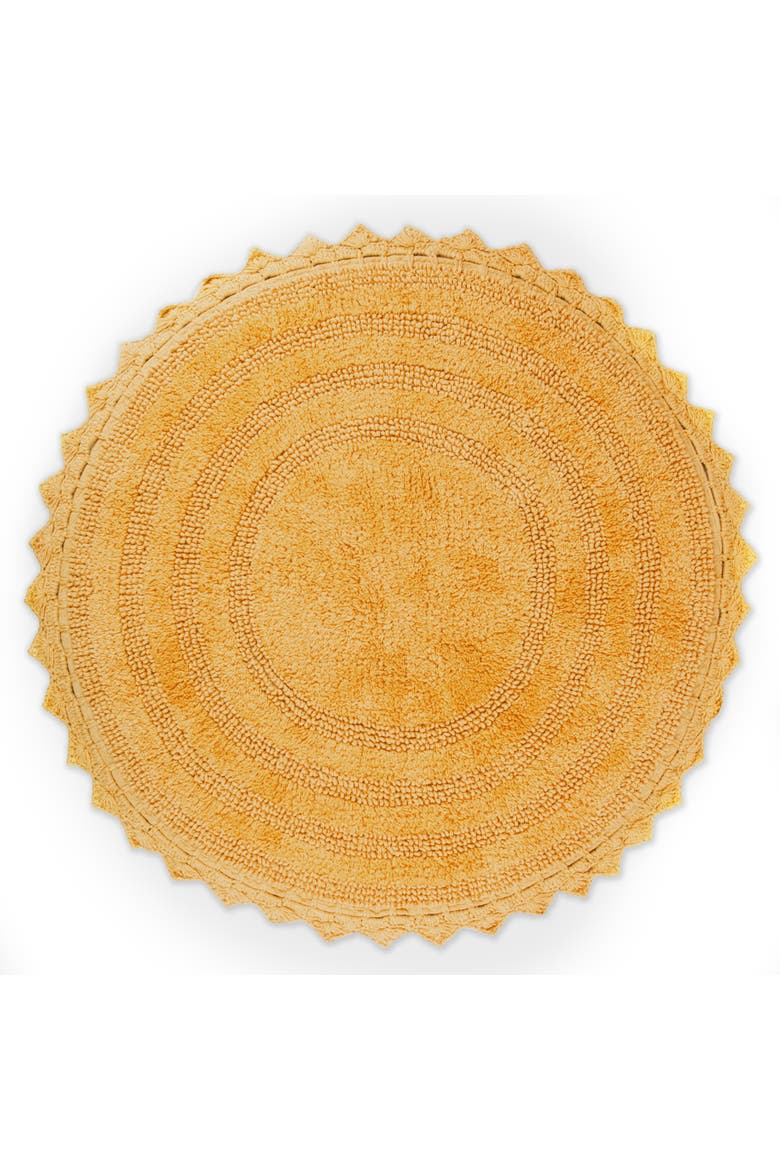 Round Crochet Bath Mat 27.5" Diameter, Main, color, Yellow