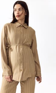 H&M Mama Linen-blend Shirt