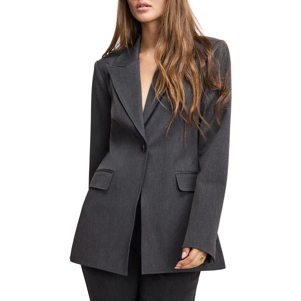 Good American Essential Sculpt Suit Blazer In Gray