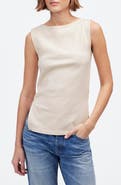 Madewell Sleeveless Boat Neck Side Slit T-Shirt